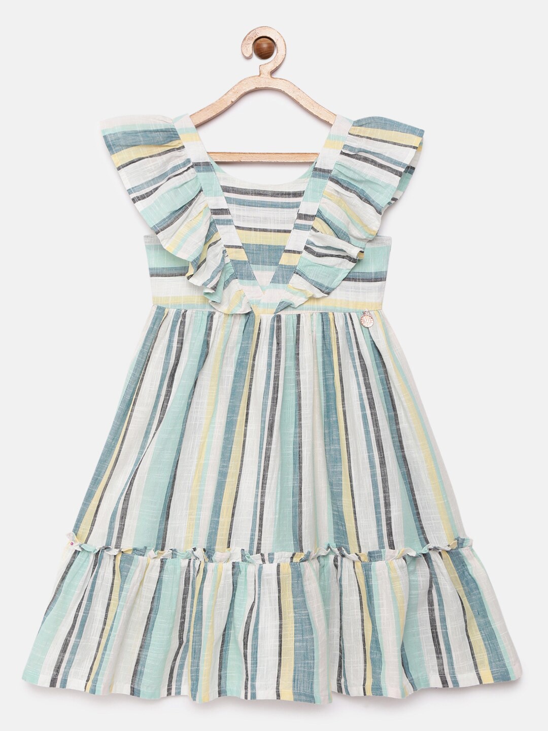 

Angel & Rocket Girls Blue & Off White Striped Fit & Flare Dress