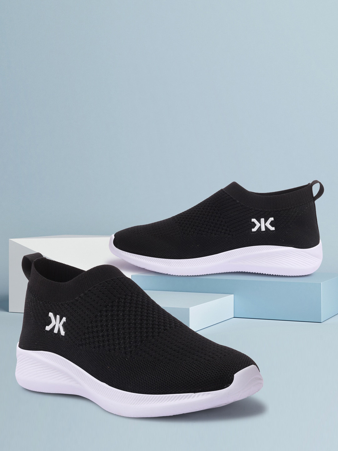 

Killer Men Black Woven Design Slip-On Sneakers