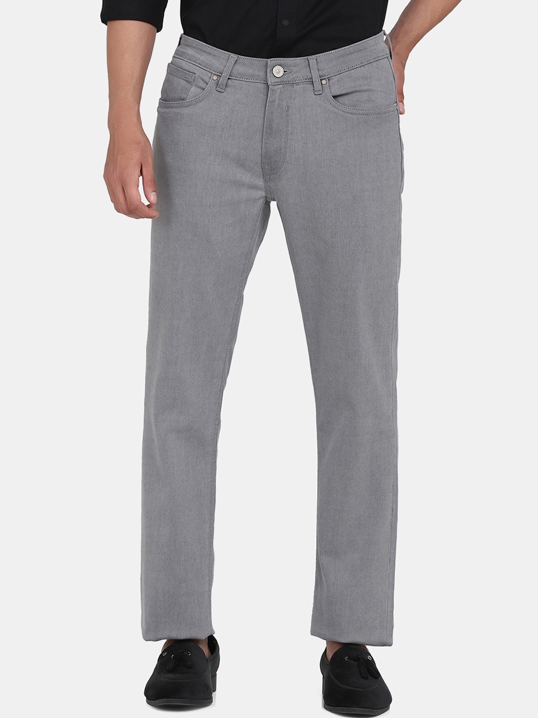 

Blackberrys Men Grey Low-Rise Stretchable Straight Jeans