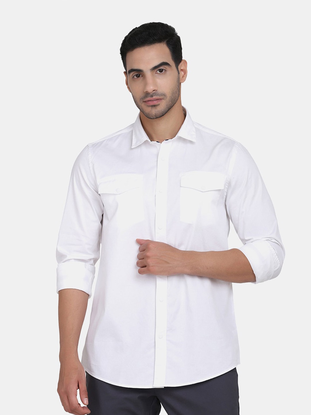 

Blackberrys Men White Slim Fit Casual Shirt