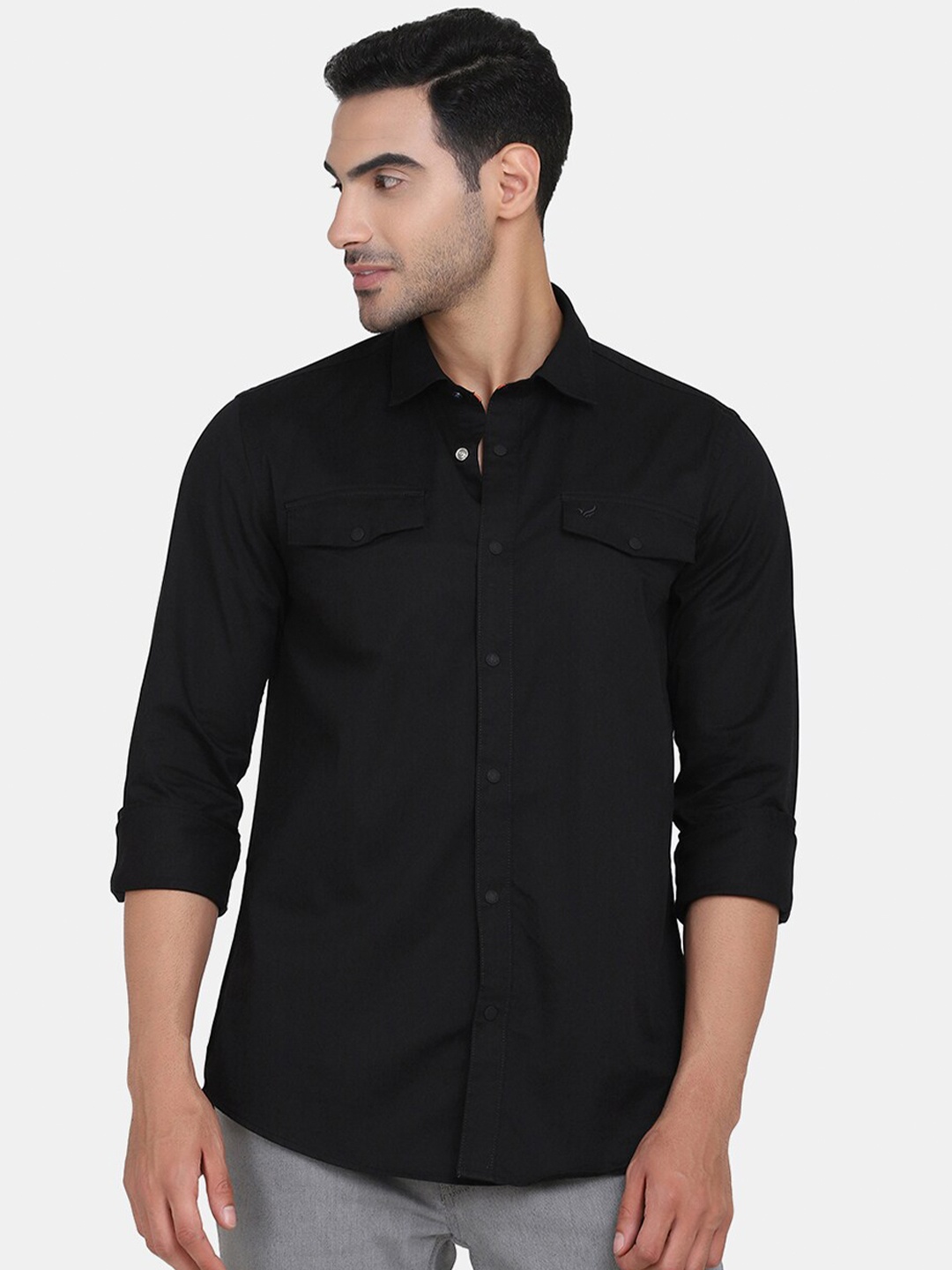 

Blackberrys Men Black Solid Slim Fit Casual Shirt