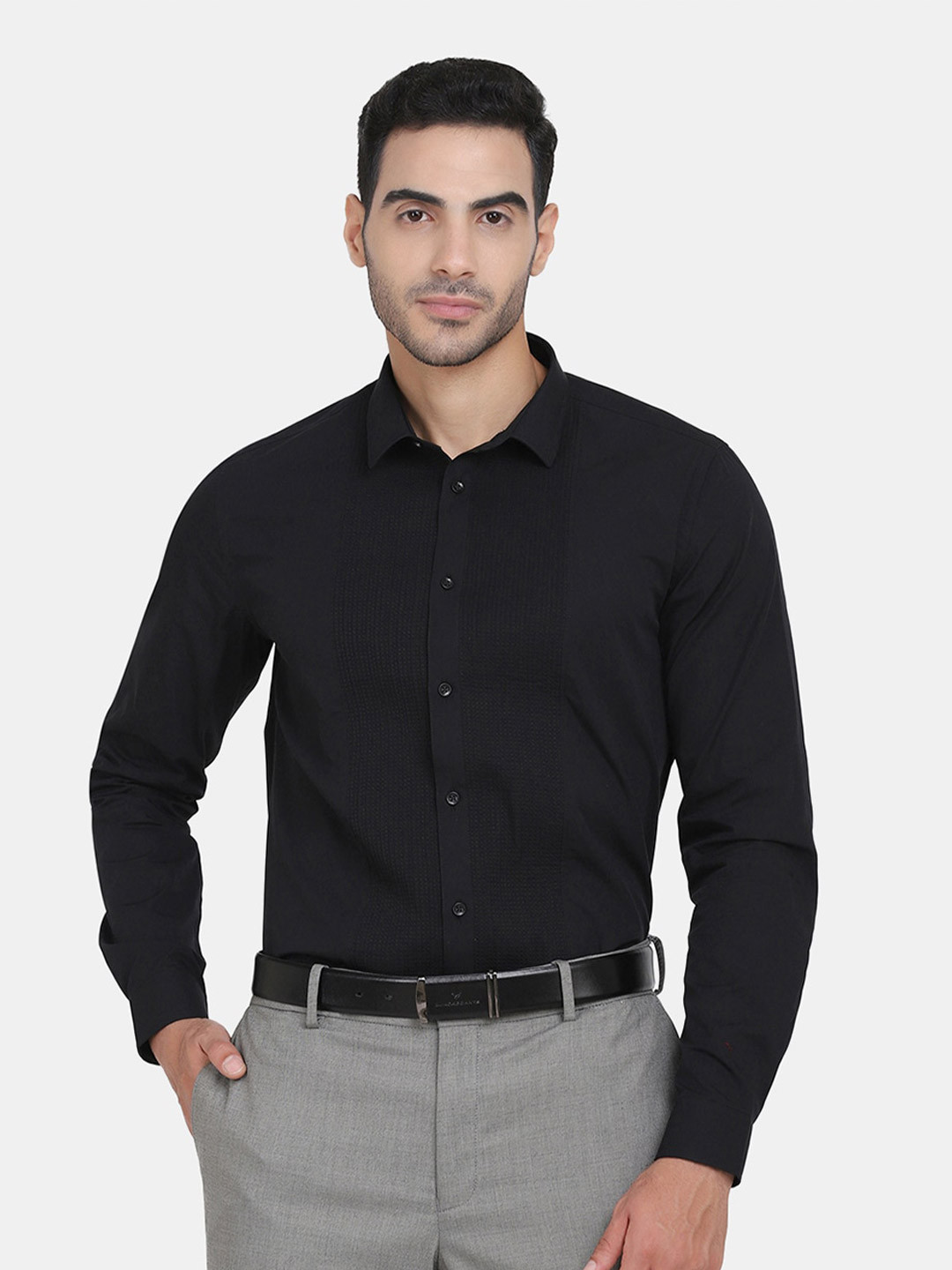 

Blackberrys Men Black Slim Fit Cotton Formal Shirt