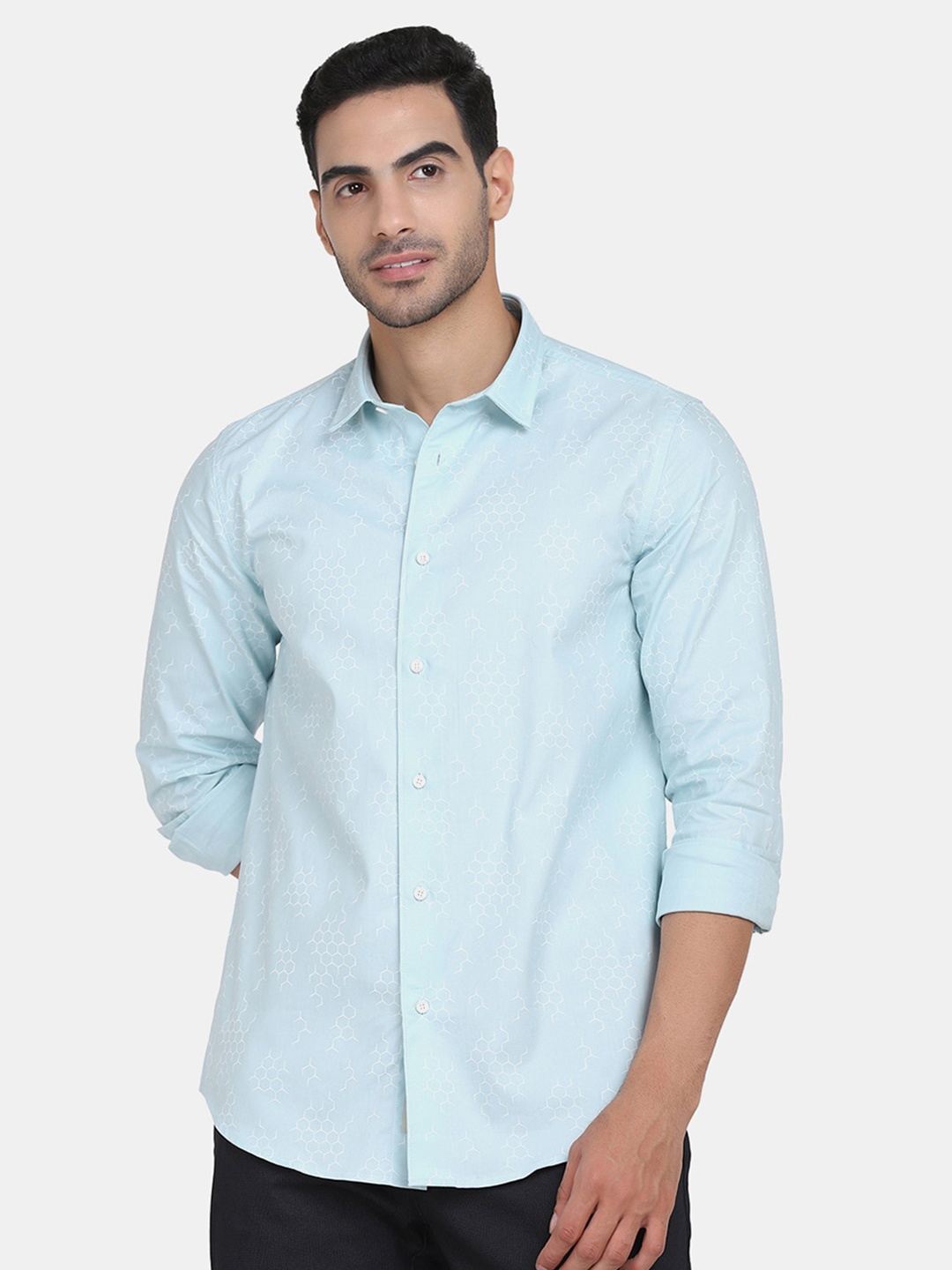 

Blackberrys Men Blue Slim Fit Printed Casual Shirt