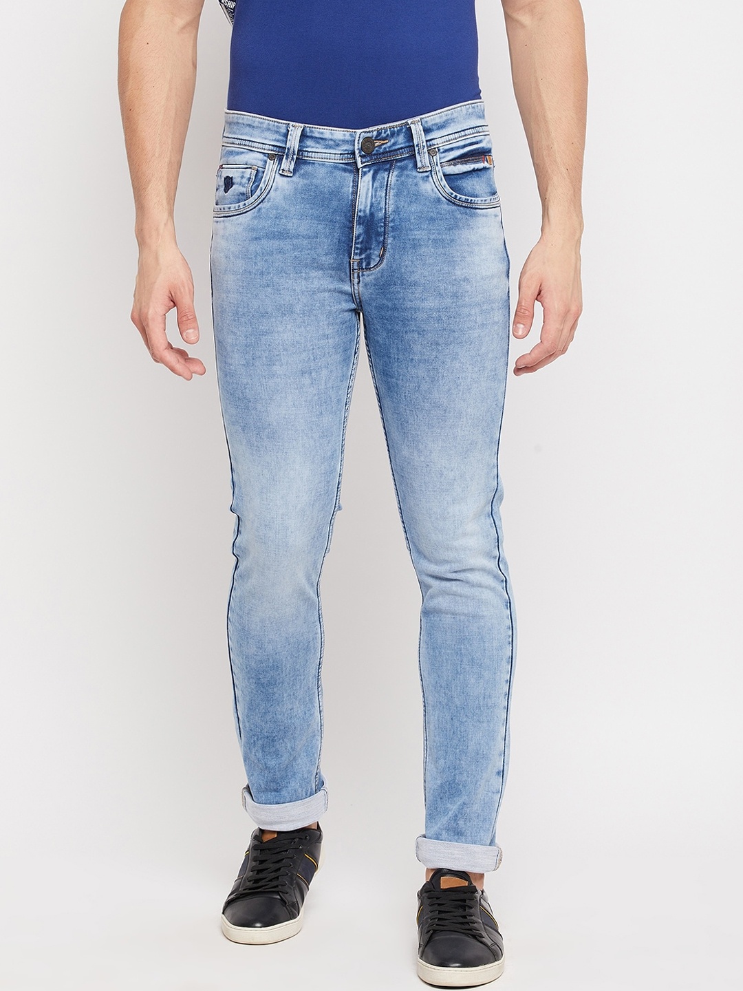 

Duke Men Ice Blue Slim Fit Heavy Fade Stretchable Jeans