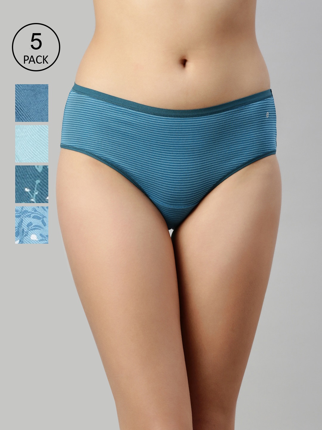

Enamor Women Pack Of 5 Printed Hipster Briefs CH05, Multi