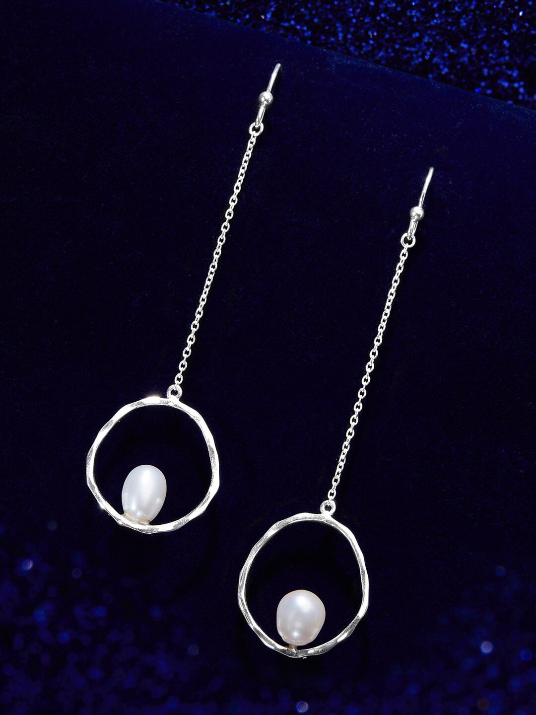 

Rubans 925 Sterling Silver Freshwater Cultured Pearls Drop Earrings