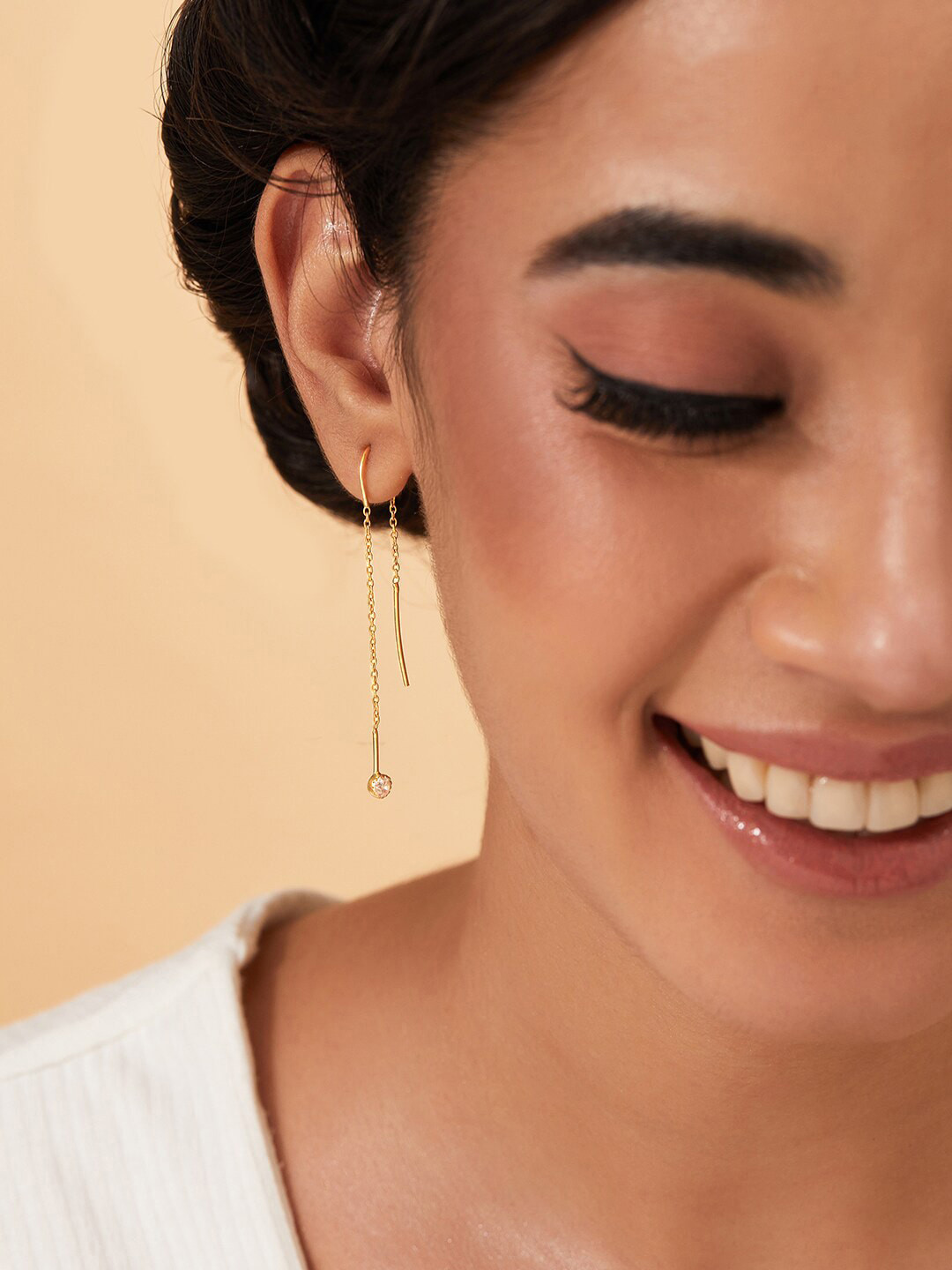 

Rubans 925 Sterling Silver Gold-Plated Dangling Drop Earrings With Classic Touch