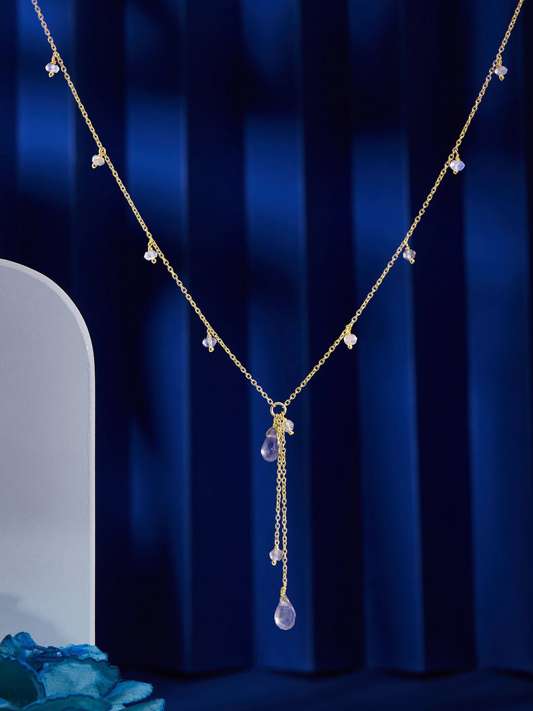 

Rubans 925 Sterling Silver Gold-Plated The Delightful Beads Chain Pendant Necklace