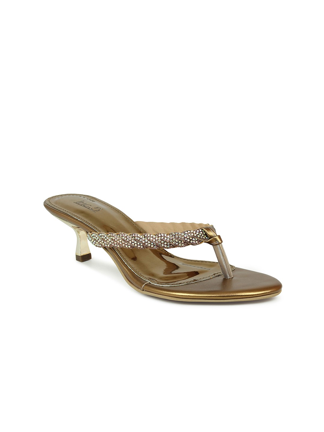 

Inc 5 Gold-Toned Embellished Ethnic Kitten Sandals