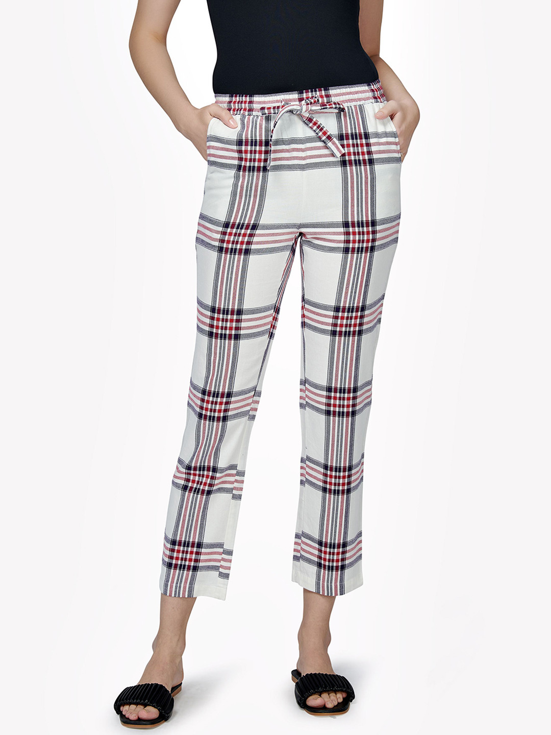 

VASTRADO Women Multicolored Checked Lounge Pants, Multi