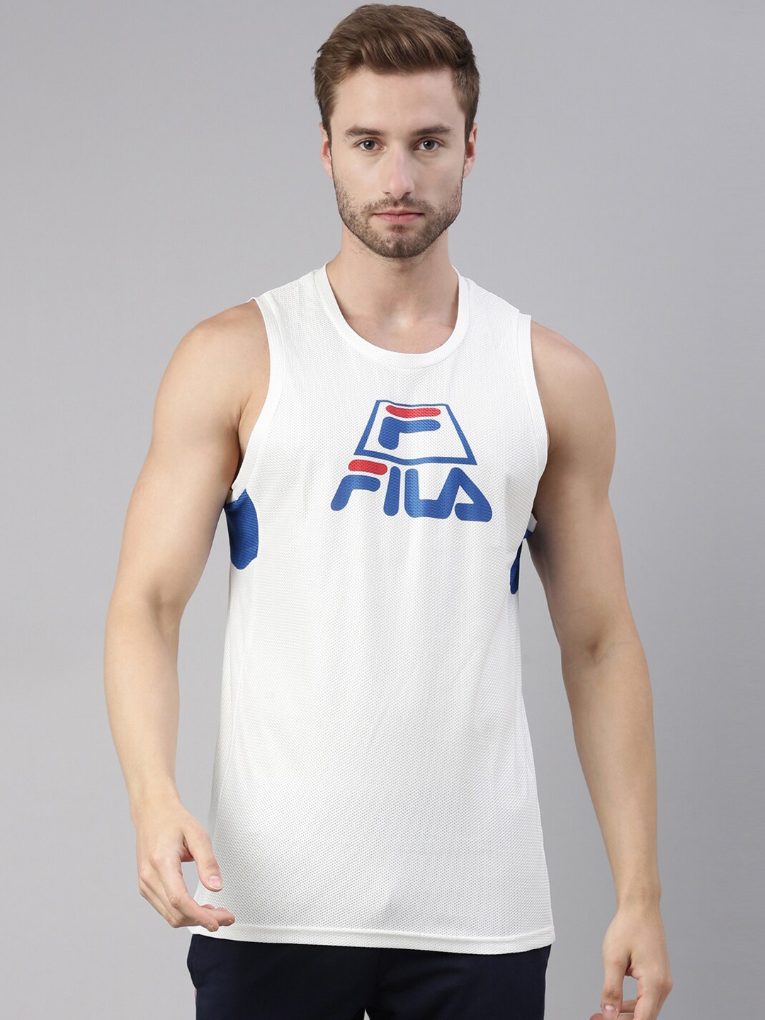 

FILA Men White Typography Printed Organic Cotton T-shirt