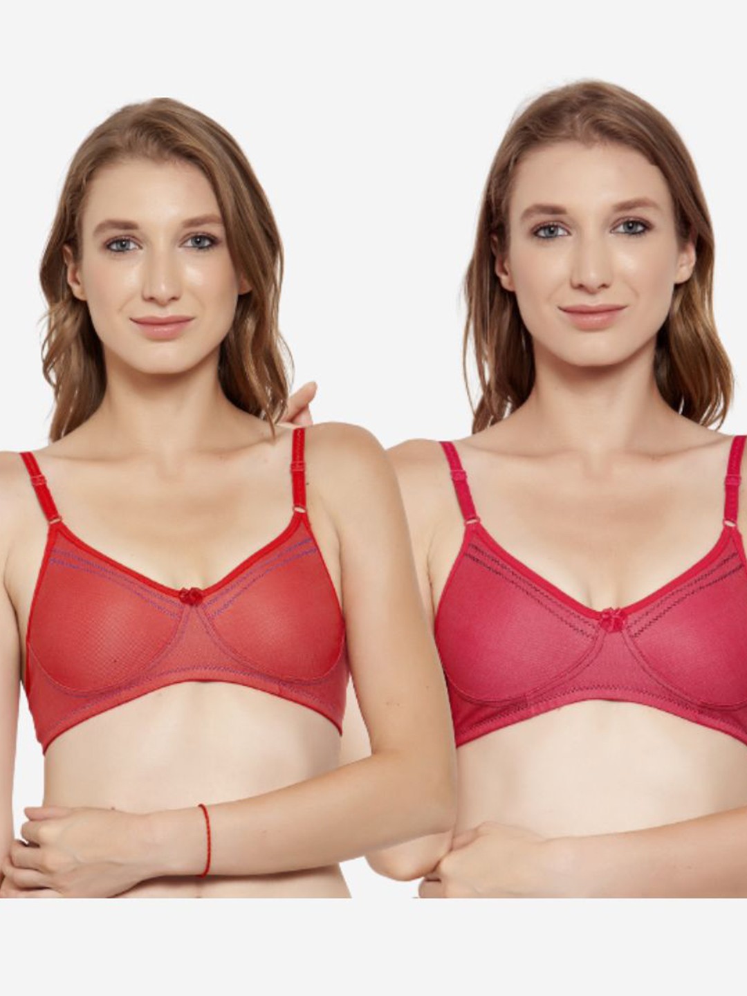 

Innocence Pack Of 2 Red Full Coverage Cotton Bra