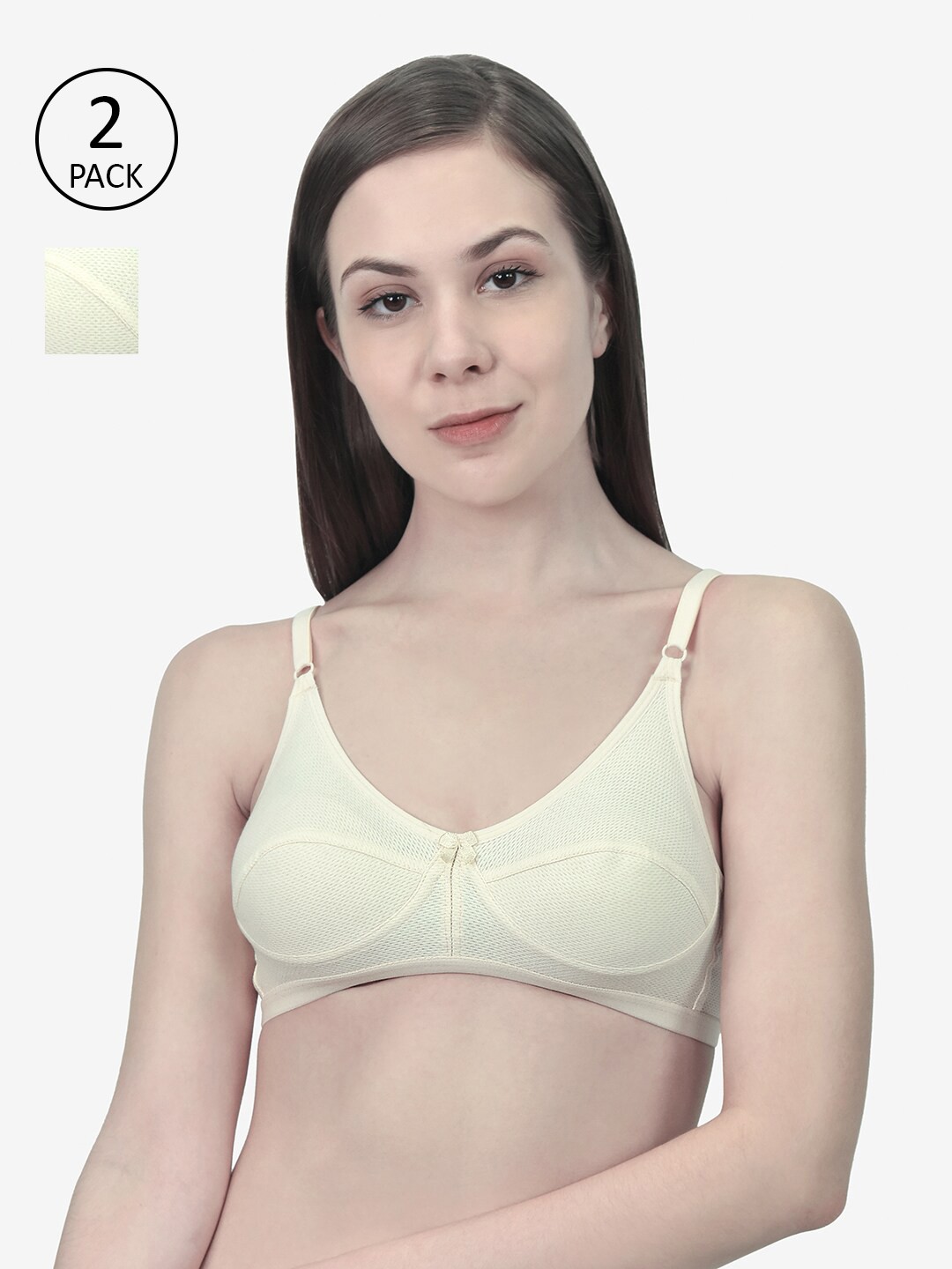 

Innocence Pack of 2 Non Wired Full Coverage Non Padded Everyday Bra, Beige
