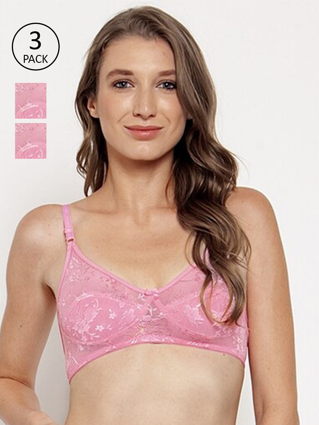 

Innocence Pack of 3 Non-Padded Bra, Pink