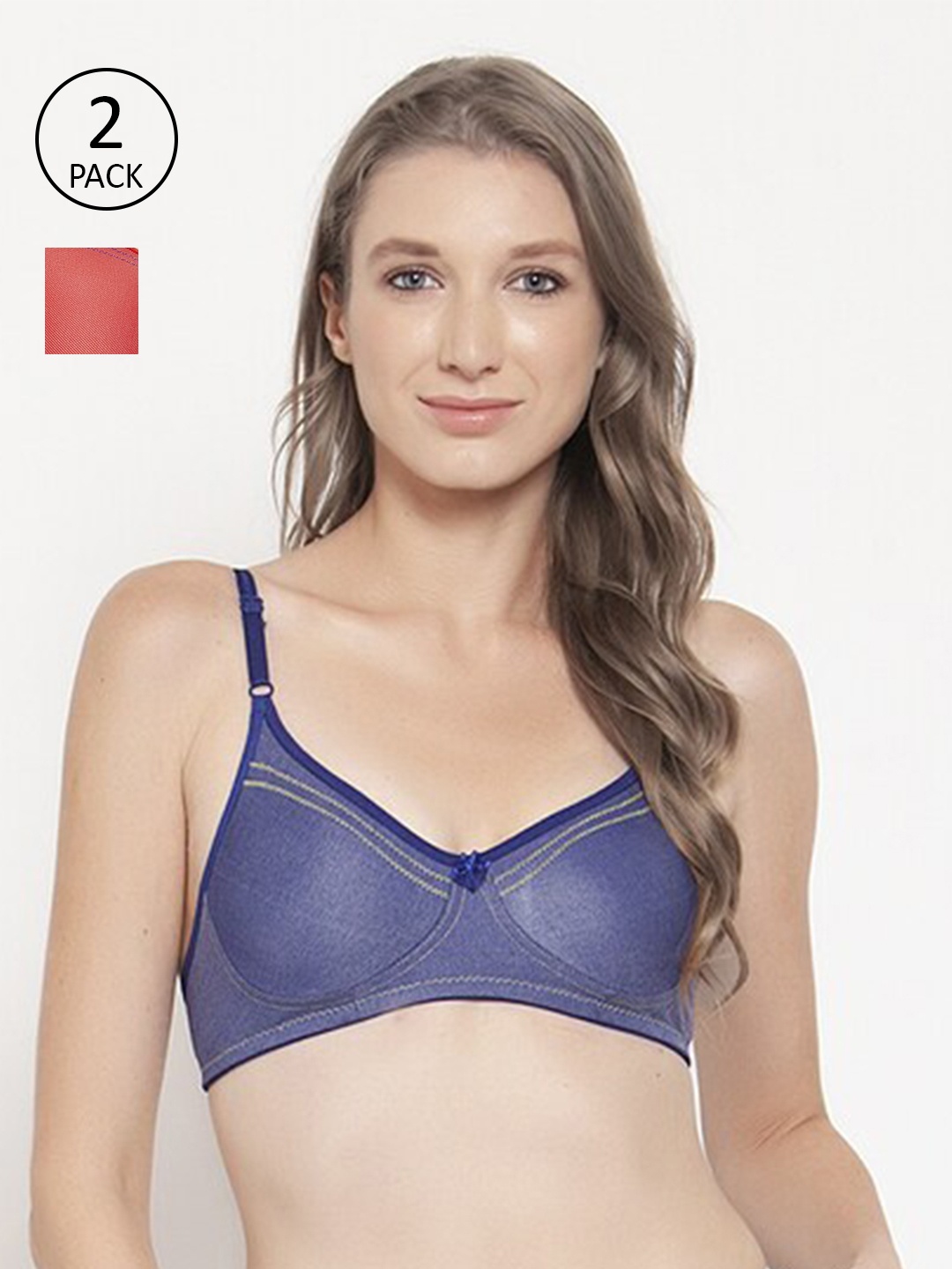 

Innocence Pack of 2 Red & Blue T-Shirt Bra Non-Padded