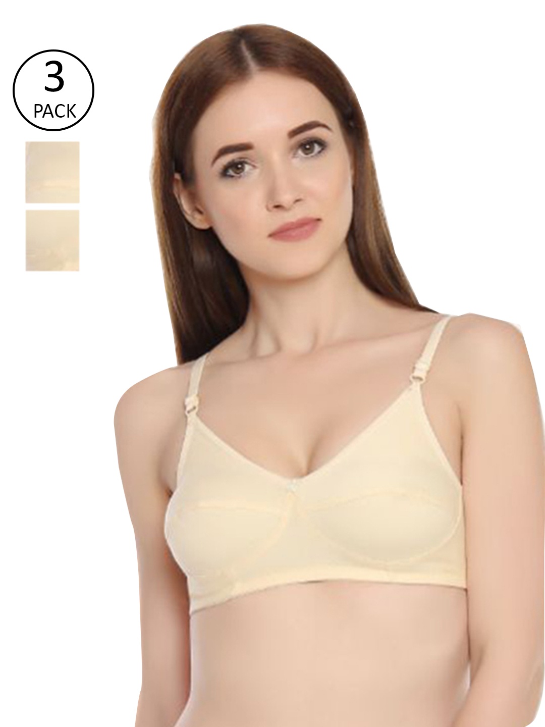 

Innocence Pack of 3 Beige Non-Padded Everyday Bra BBAPLIN90829_28B