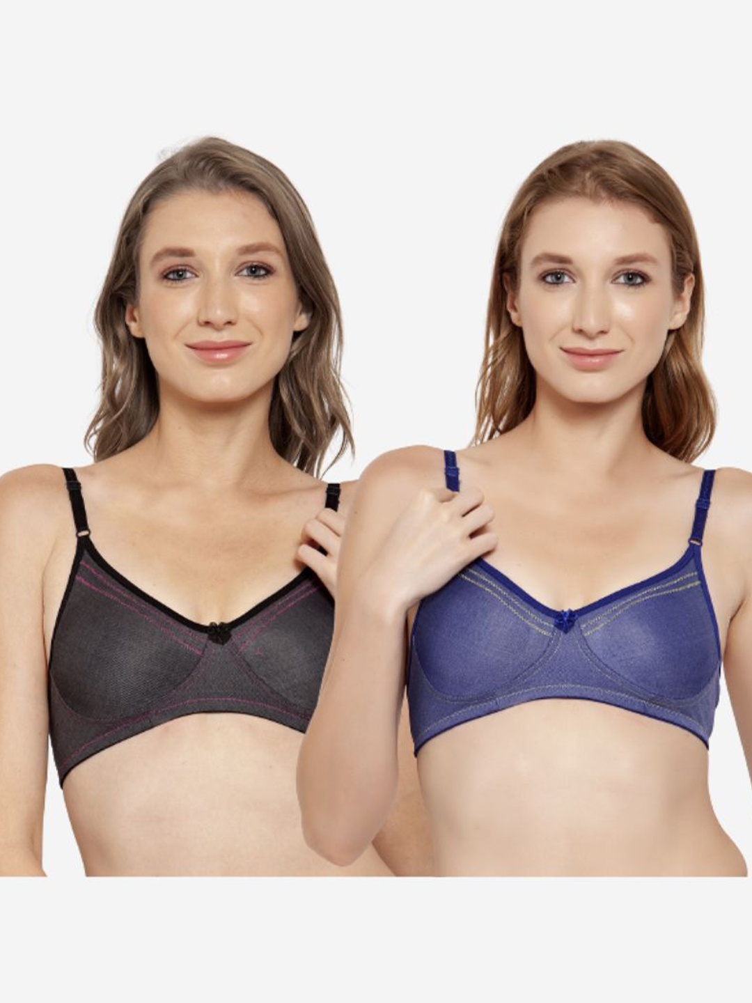 

Innocence Pack of 2 Non-Padded Non Wired Bra, Blue