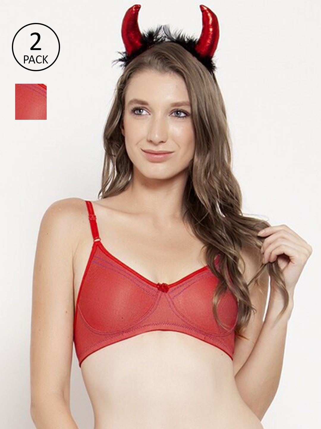 

Innocence Pack of 2 Non Padded & Non-Wired Bra, Red