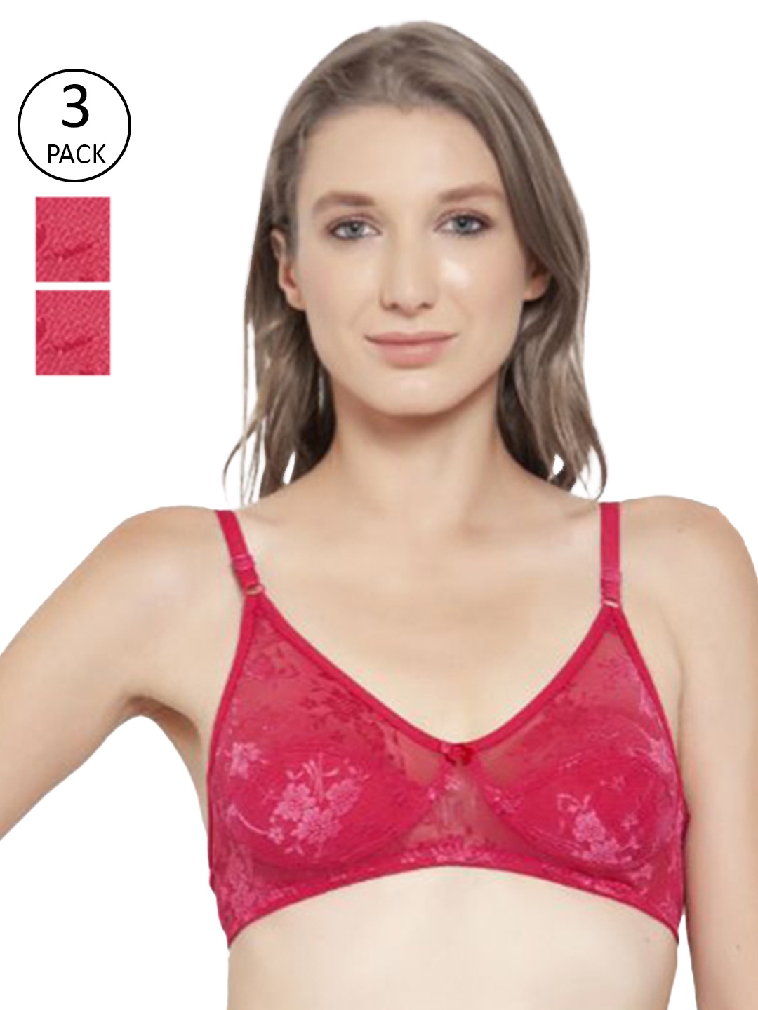 

Innocence Pack of 3 Non-Padded Bra, Magenta