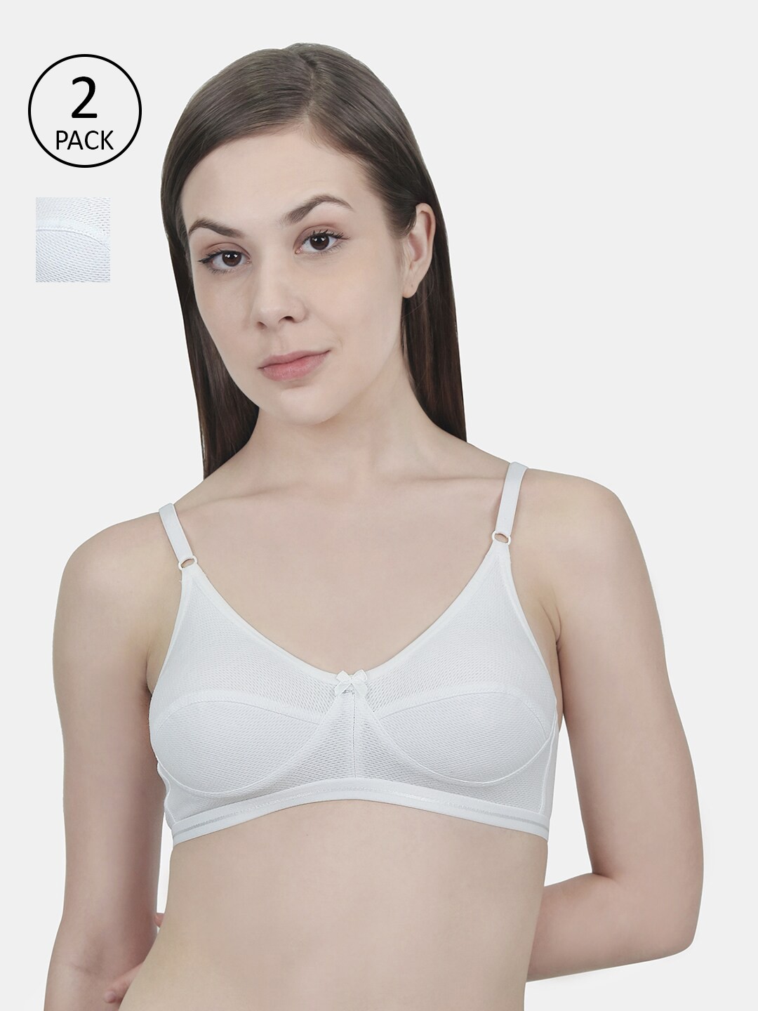 

Innocence Pack of 2 Non Wired Full Coverage Non Padded Everyday Bra, White
