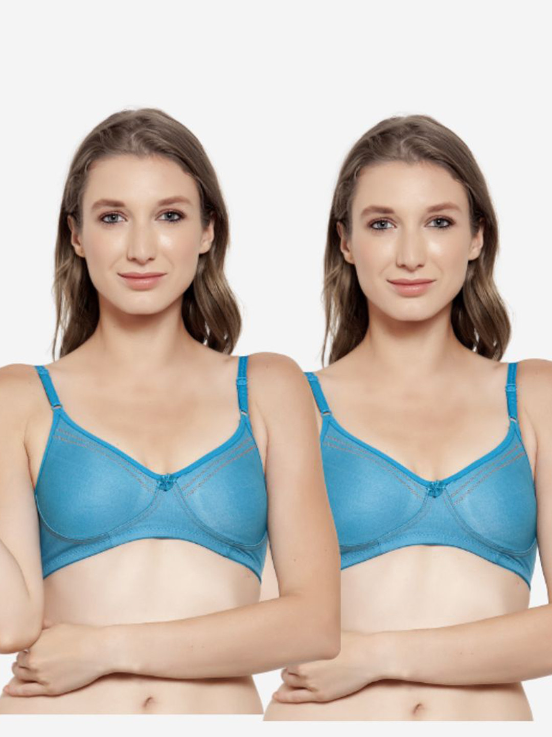 

Innocence Pack of 2 Non-Padded Bra, Turquoise blue