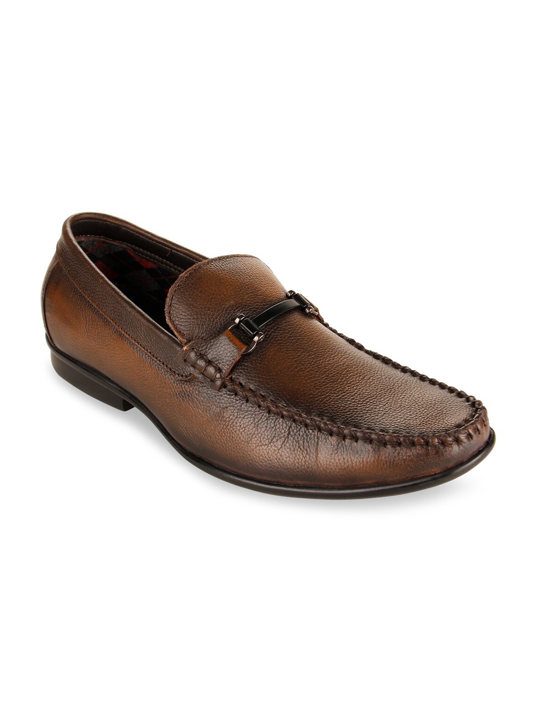 

Regal Men Brown Textured Leather Loafers