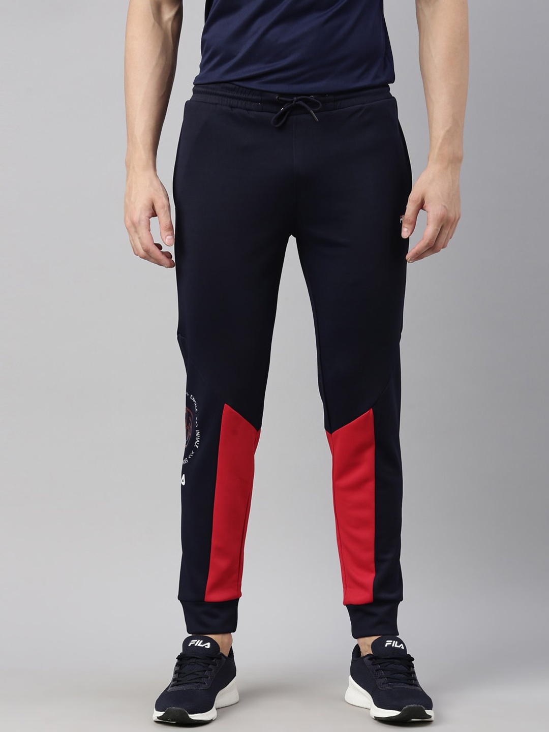 

FILA Men Blue & Red Colourblocked Joggers