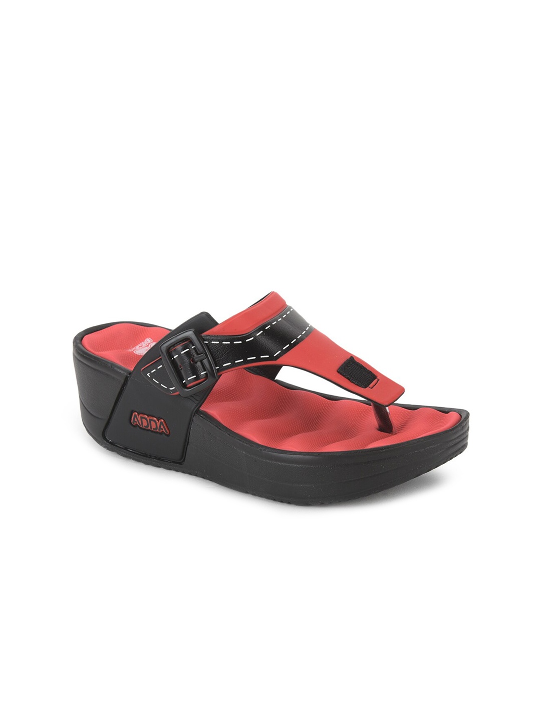 

Adda Red Solid Platform Heels