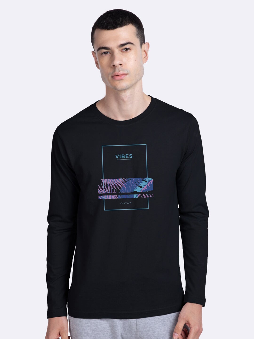 

Bewakoof Men Black Sports Printed T-shirt