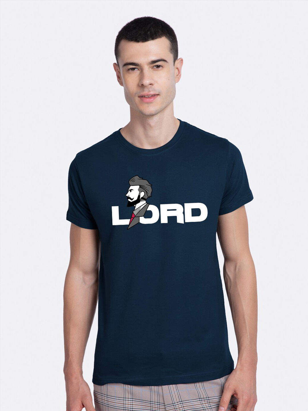 

Bewakoof Men Blue Typography Printed T-shirt