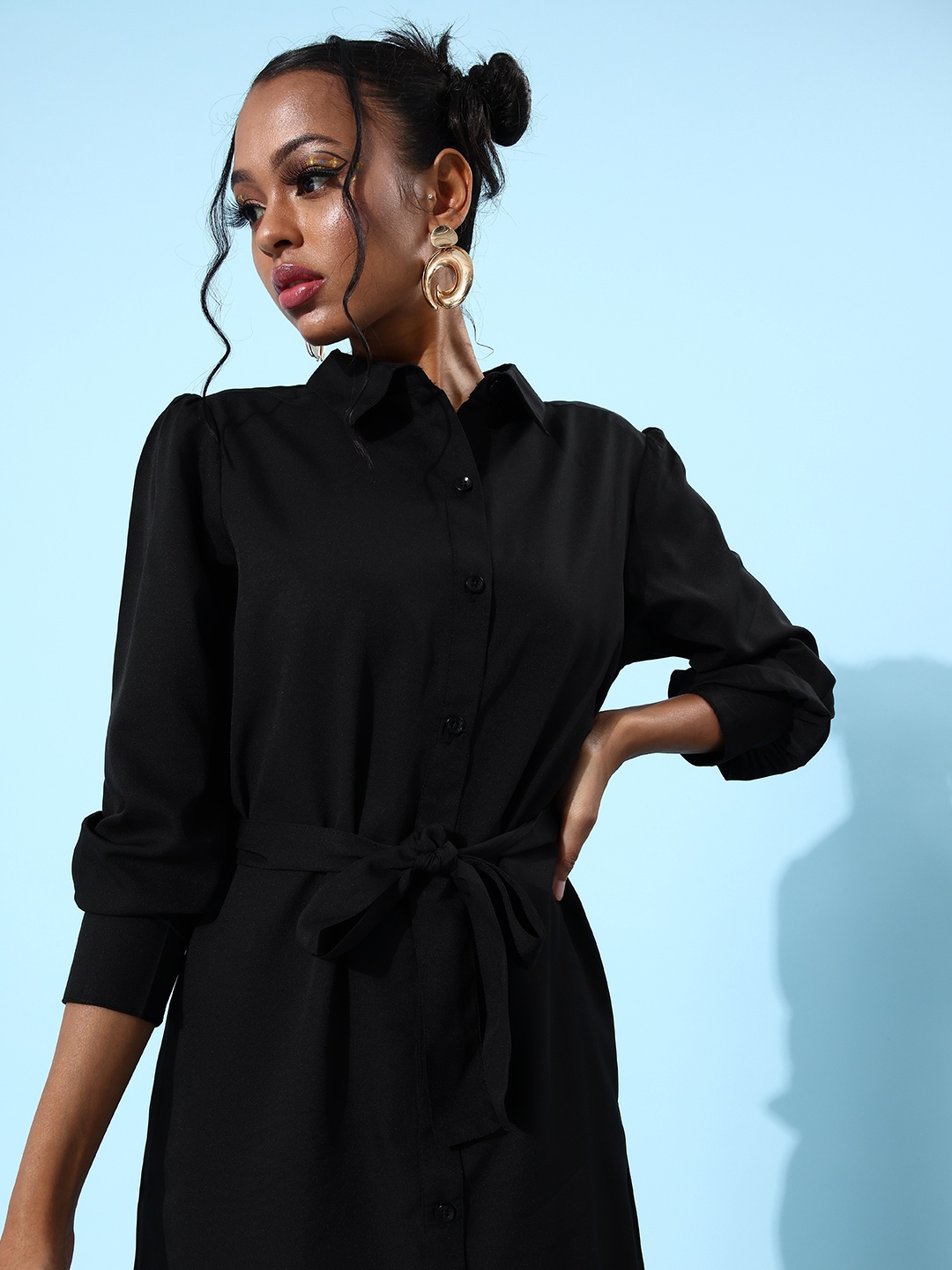 

abof Women Stunning Black Solid All in the Details Dress