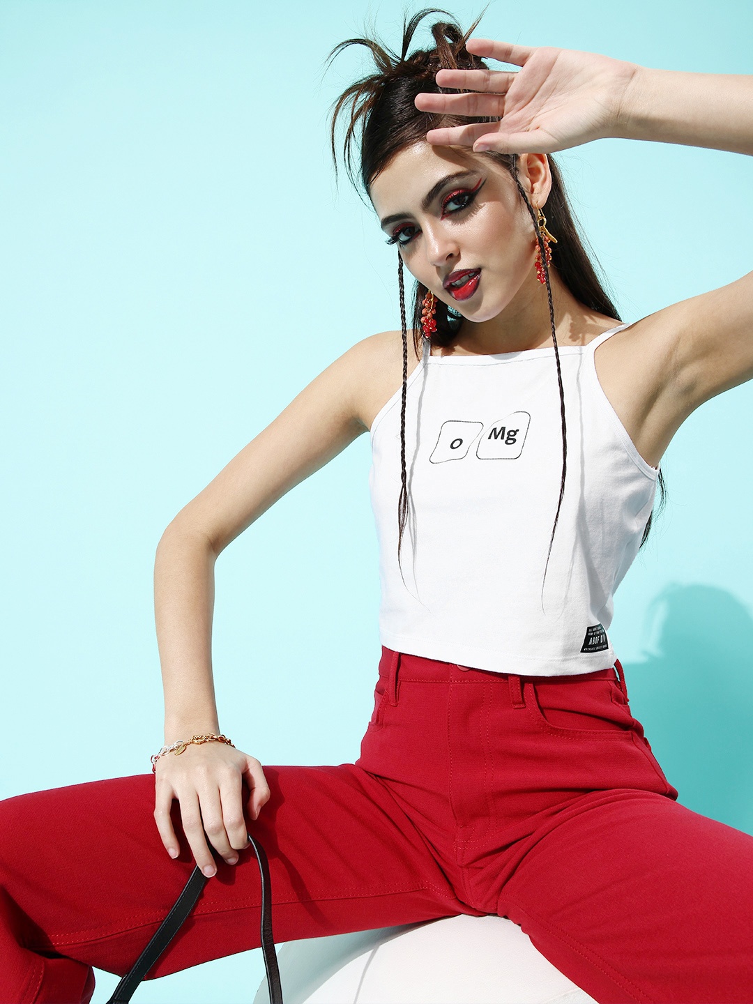 

abof Black Typography Noughties Spaghetti Top