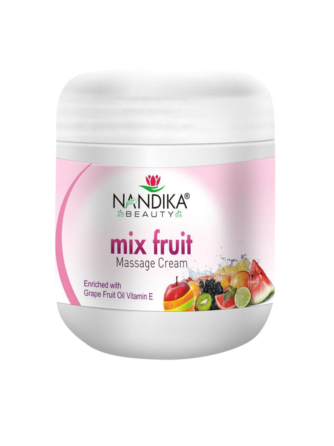 

NANDIKA BEAUTY Mix Fruit Face Massage Cream with Grape Fruit Oil & Vitamin E 500 g, White