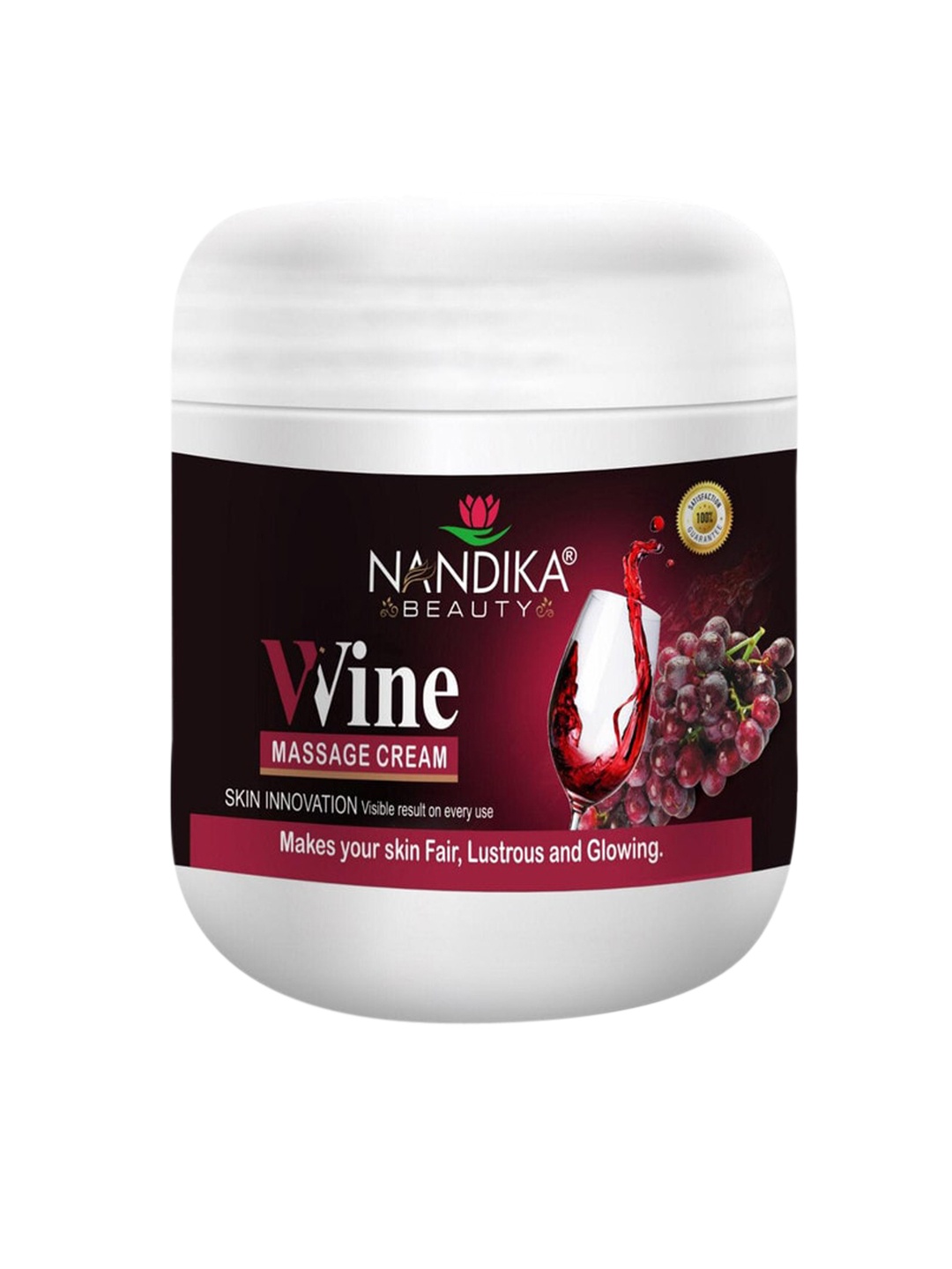 

NANDIKA BEAUTY Wine Face Massage Cream 500 g, White