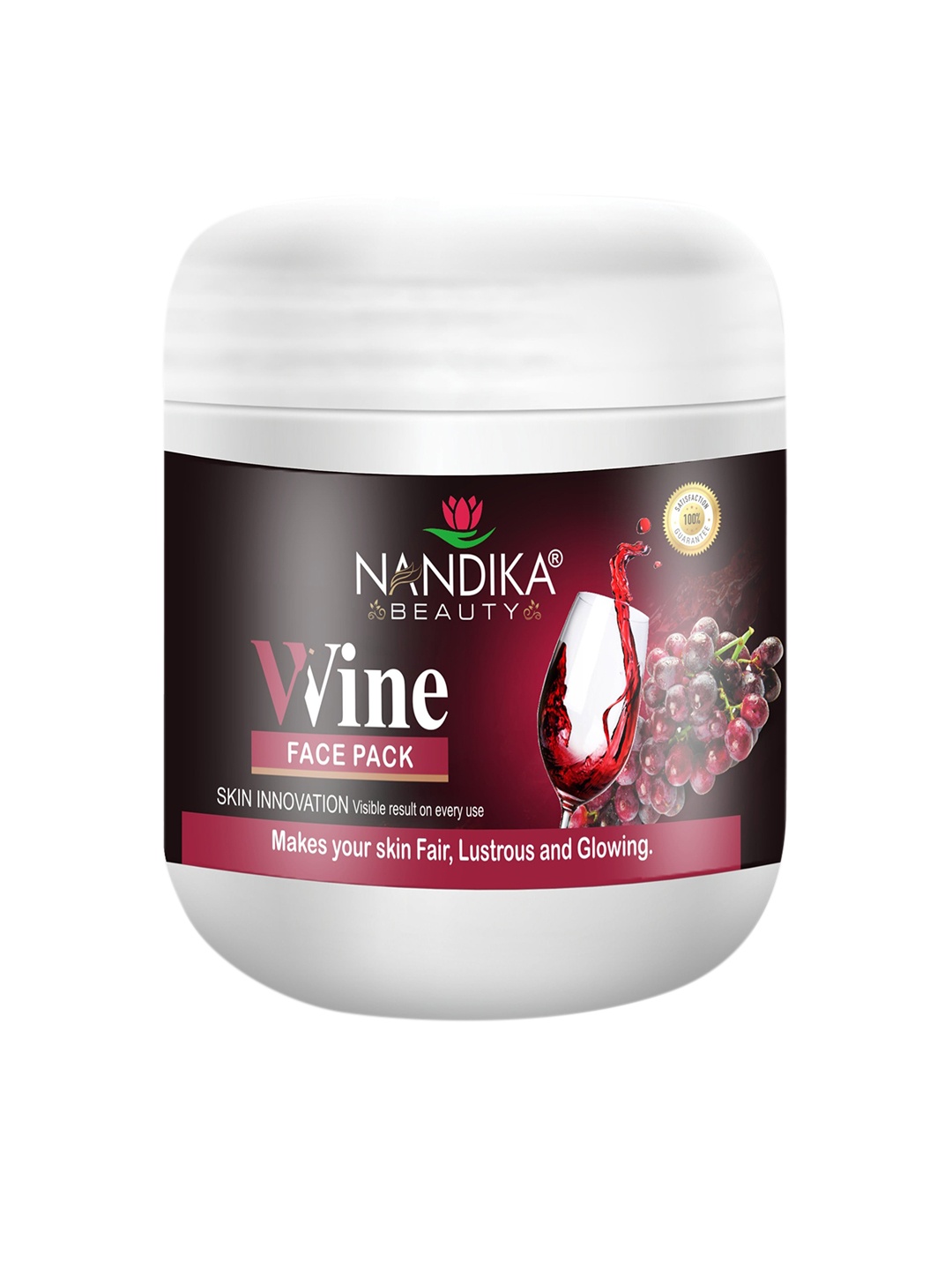 

NANDIKA BEAUTY Wine Face Pack for Lustrous & Glowing Skin - 500 g, Purple