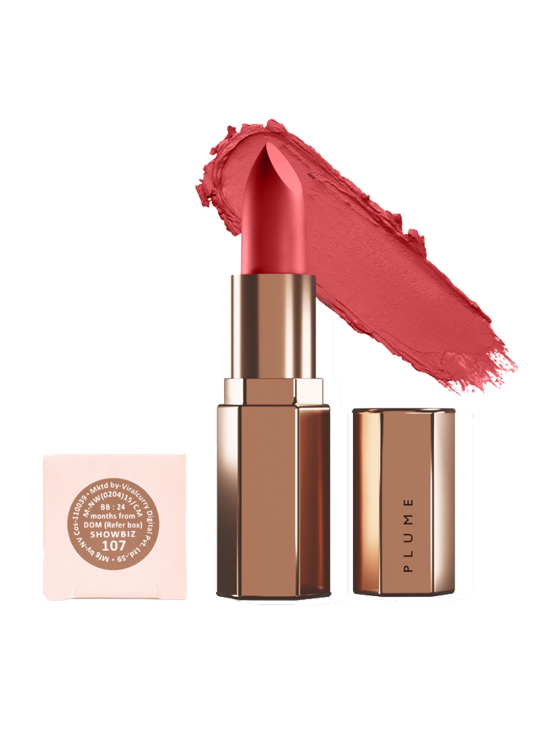 

Plume Plush Glam Matte Lipstick with Shea Butter & Cocoa Butter - Showbiz 107, Red