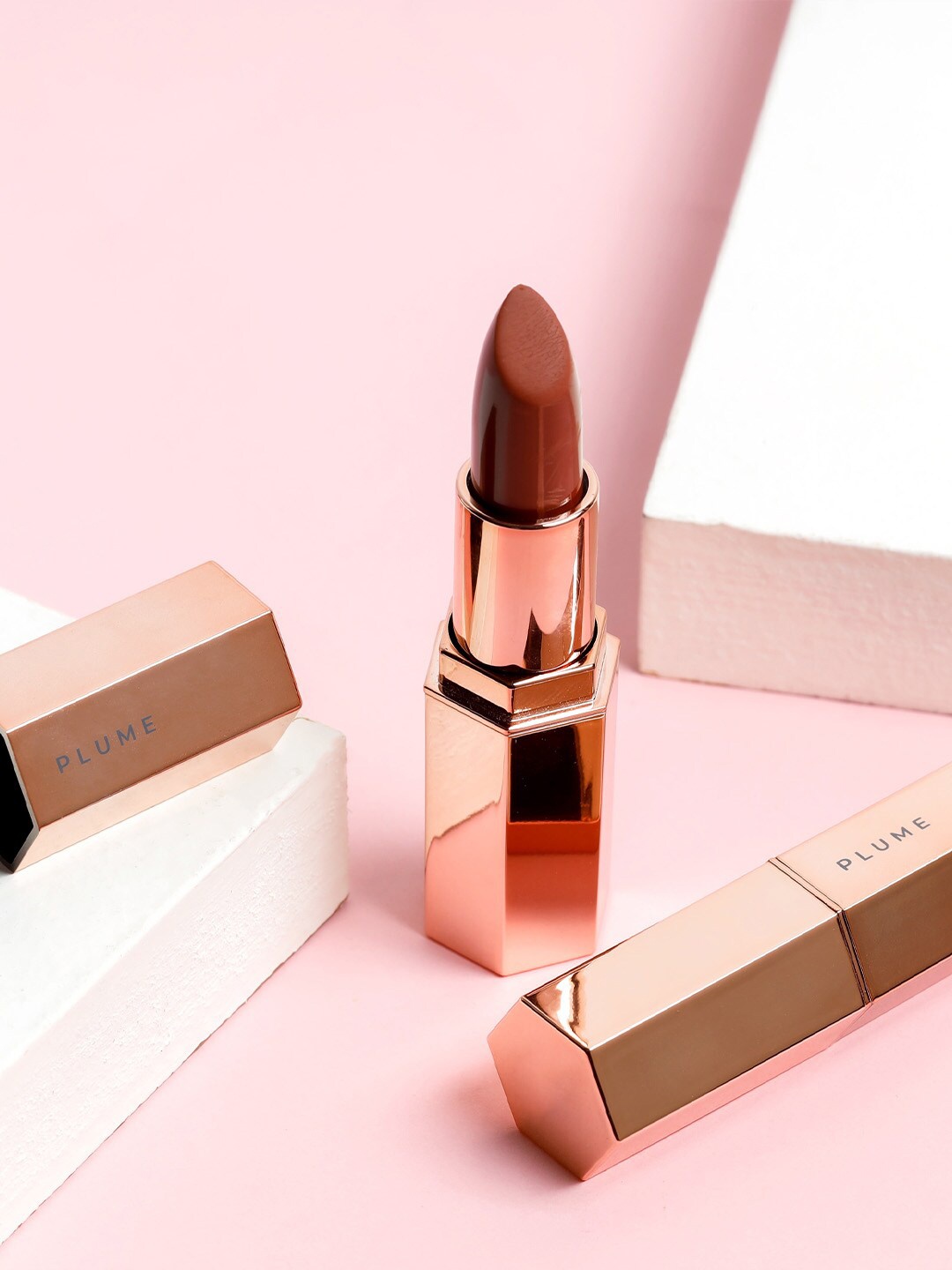 

Plume Plush Glam Matte Lipstick with Shea Butter & Cocoa Butter - Coffee Date 120, Brown