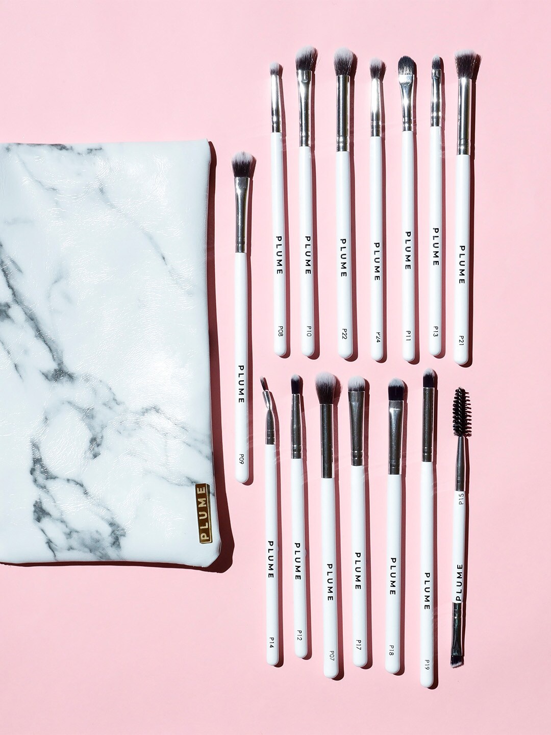 

Plume Set of 15 Professional Eye Brushes, White