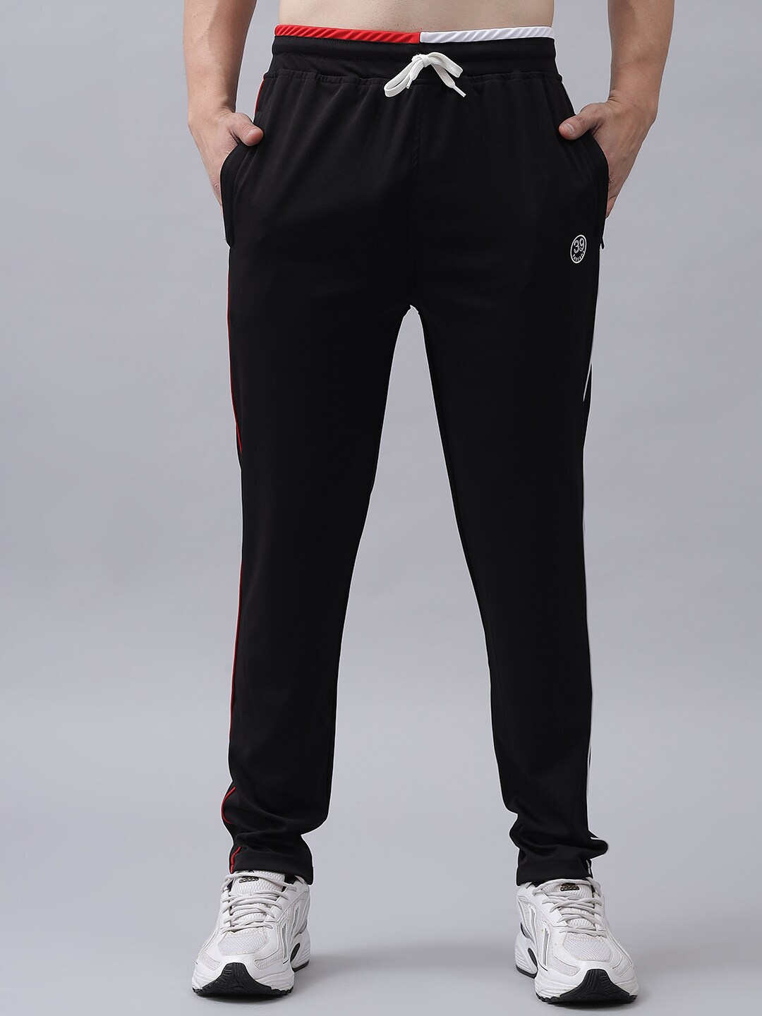 

39 THREADS Men Black Solid Dry-Fit Track Pant