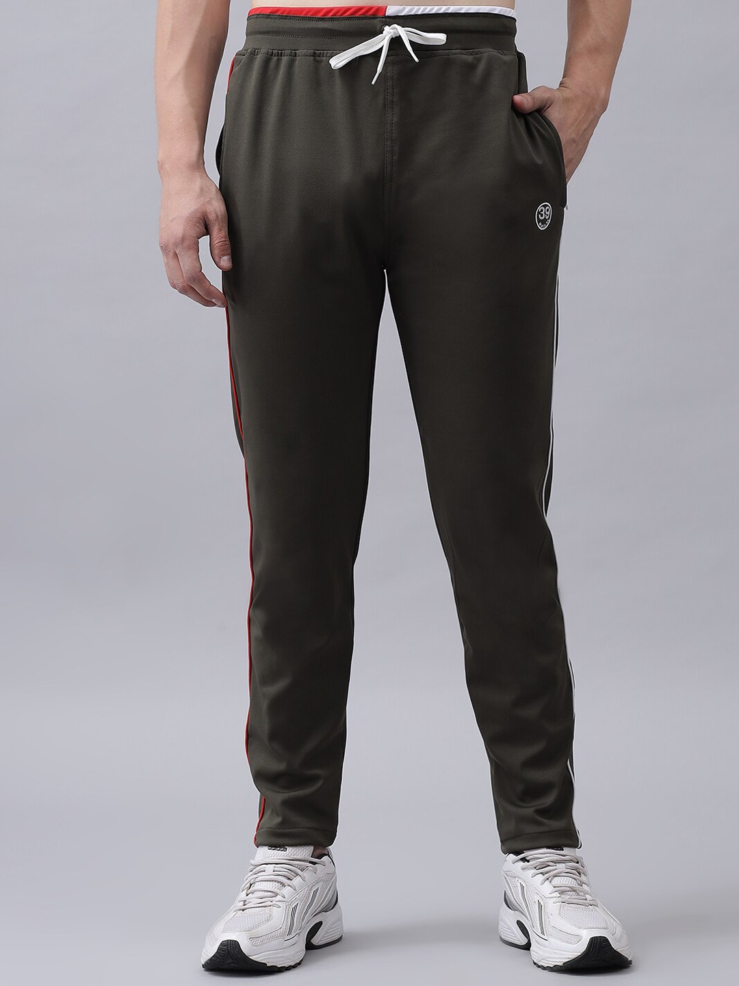 

39 THREADS Men Olive Green Solid Track Pants