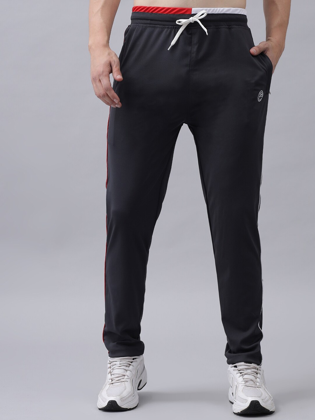 

39 THREADS Men Charcoal-Grey Solid Track Pant