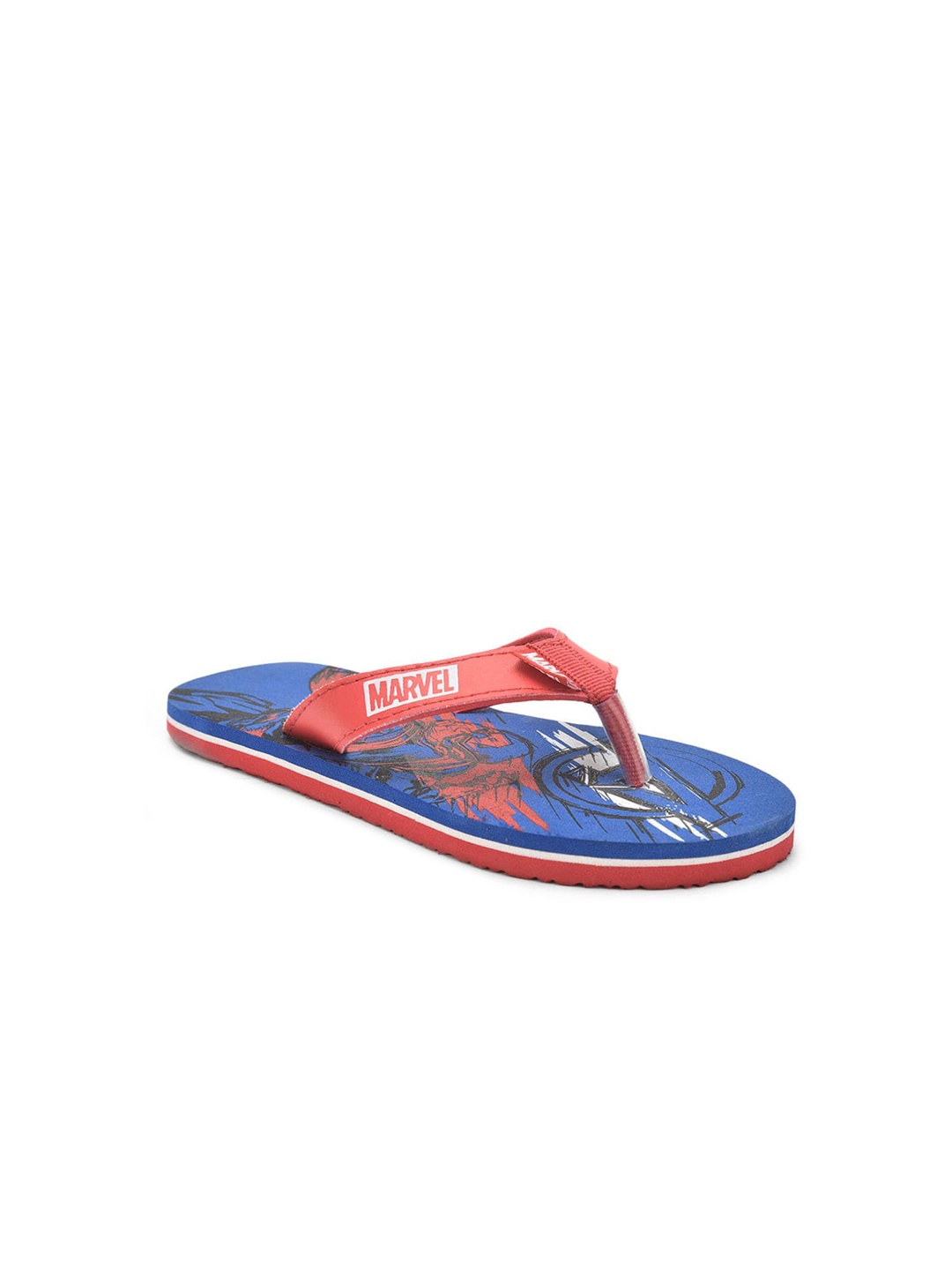 

Hopscotch Boys Blue & Red Captain America Printed Thong Flip-Flops