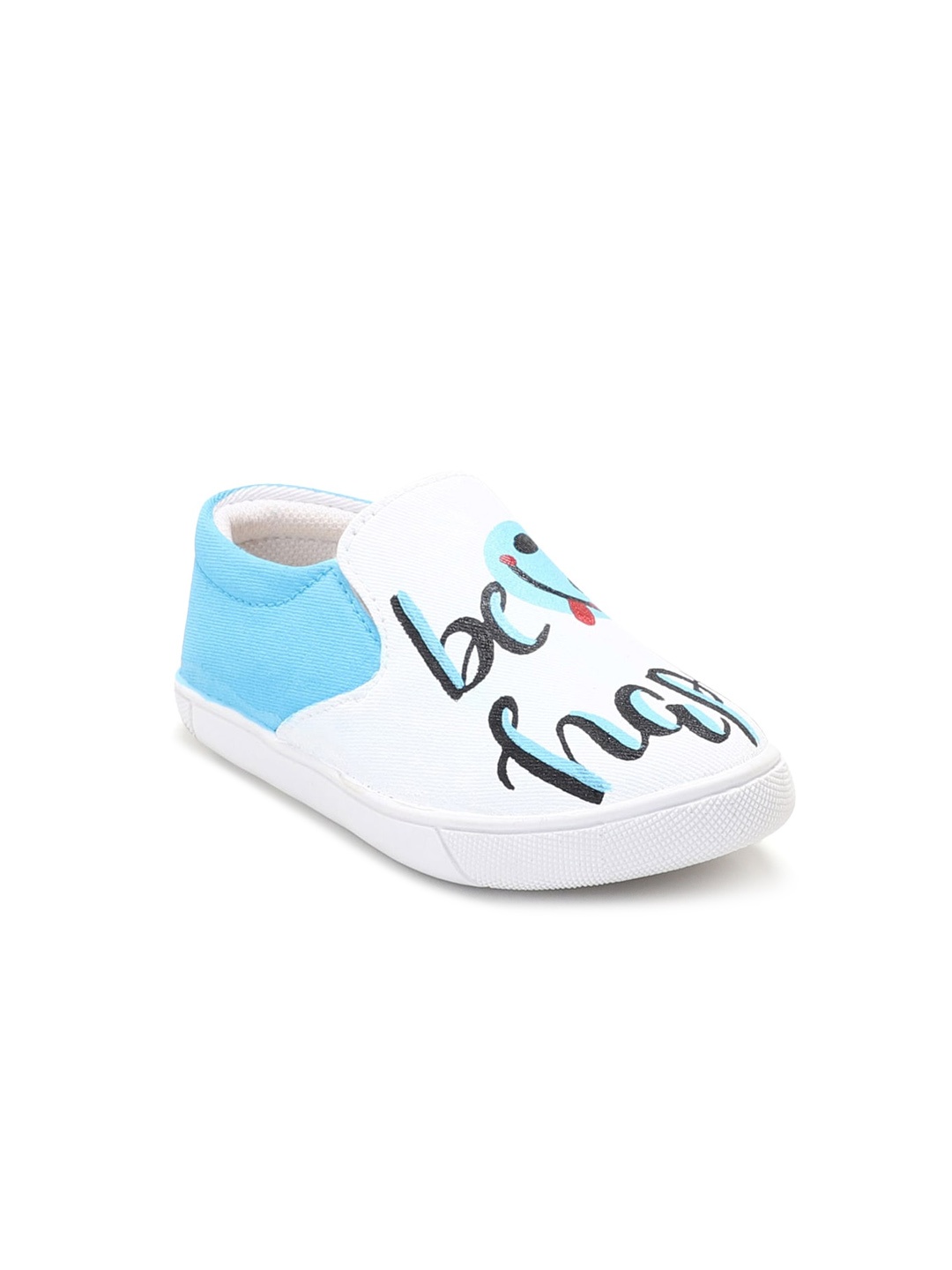 

Hopscotch Unisex Kids Blue Printed Slip-On Sneakers