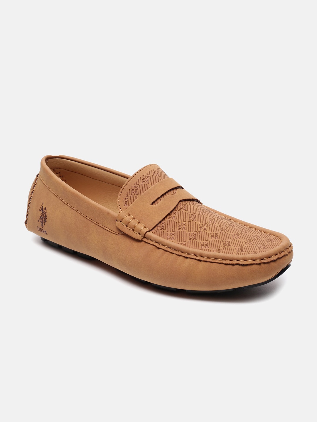 

U S Polo Assn Men Brown Textured PU Loafers