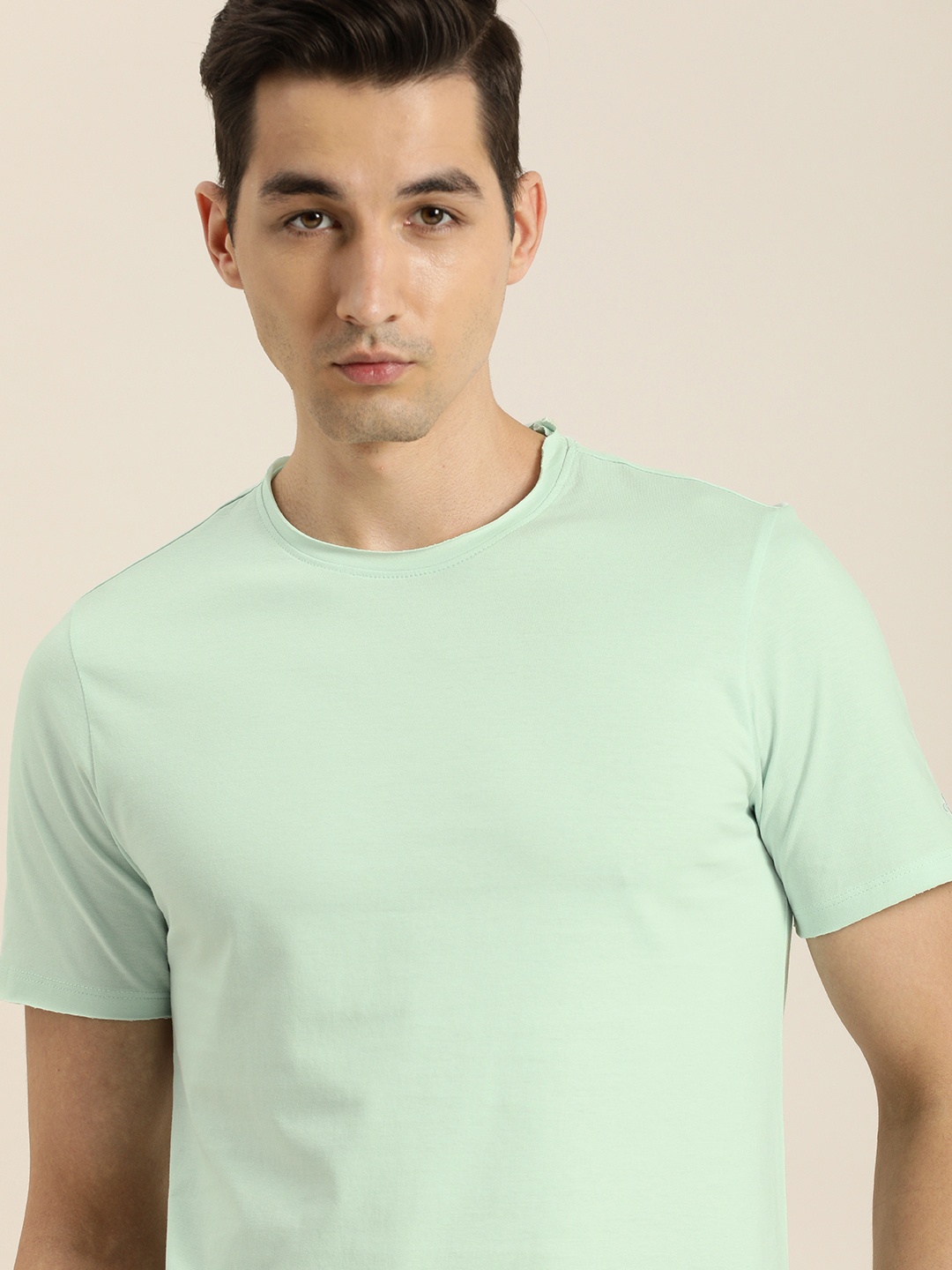 

ether Men Green Pure Cotton T-shirt