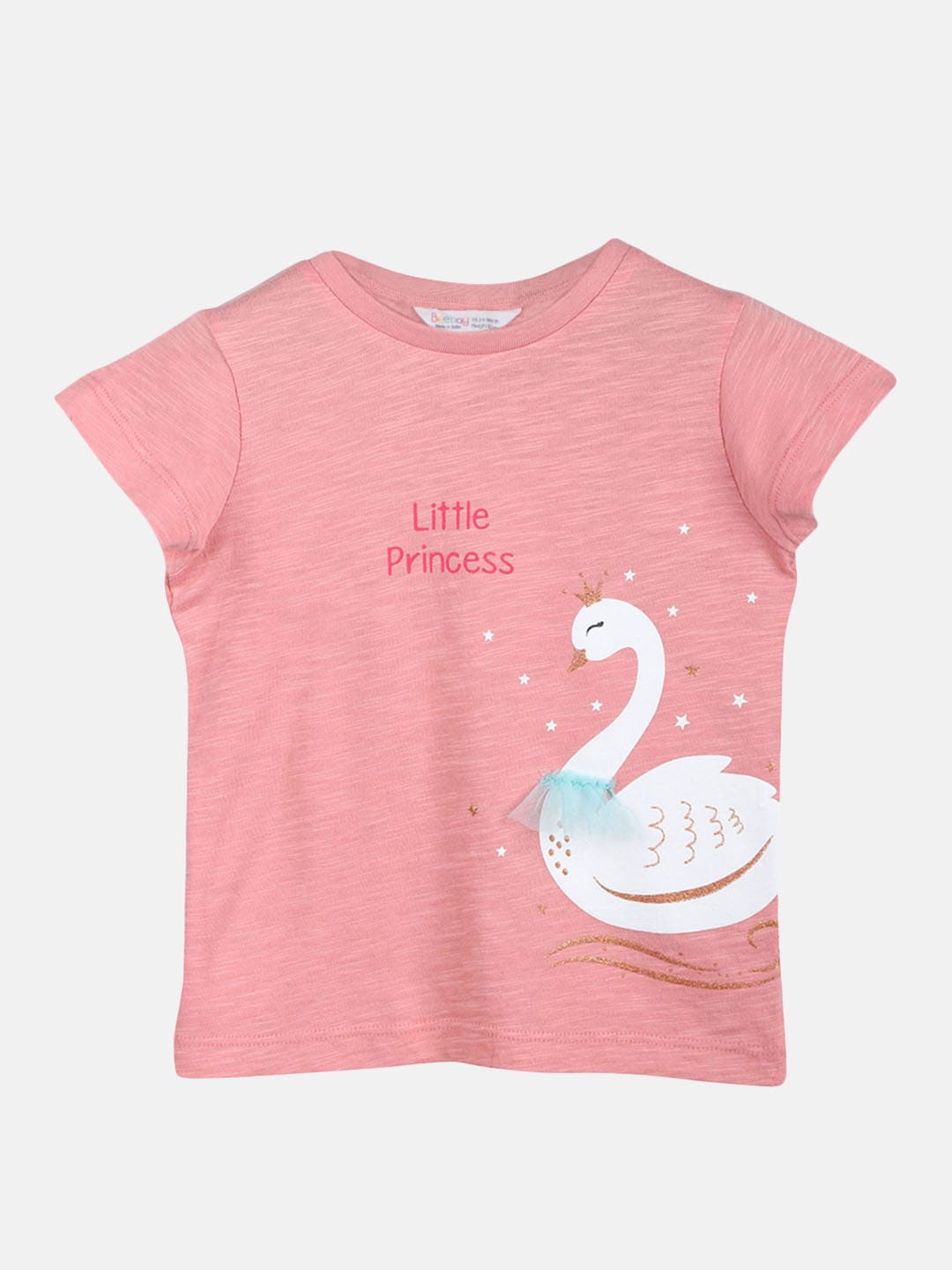 

Beebay Girls Peach-Coloured Printed T-shirt