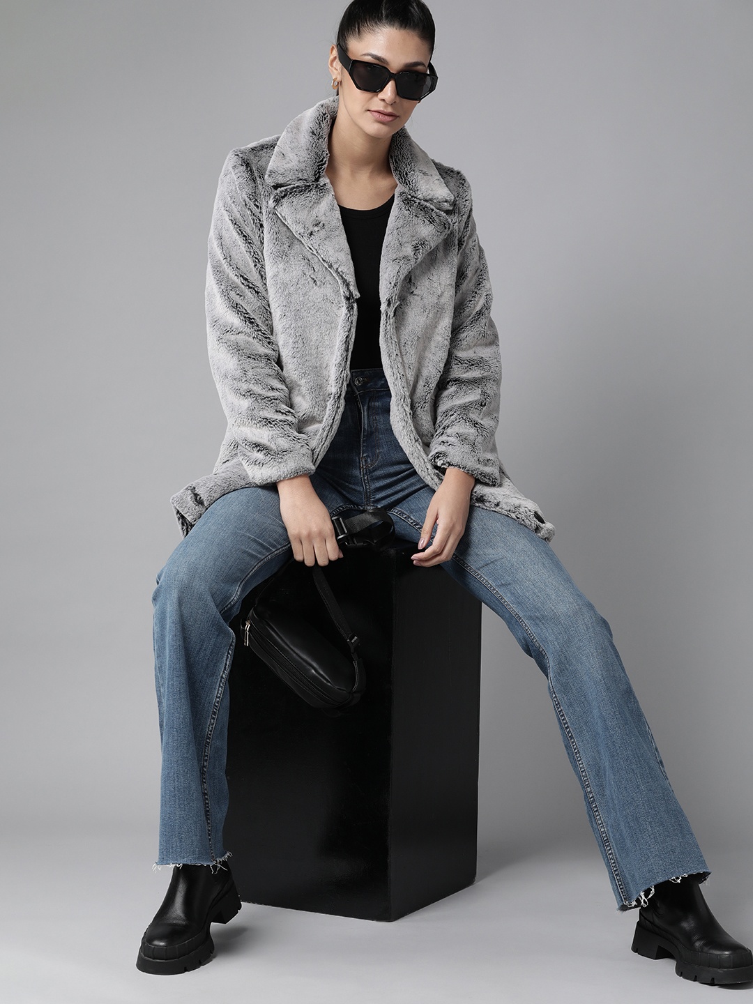 

Roadster Women Grey Solid Sherpa Jacket