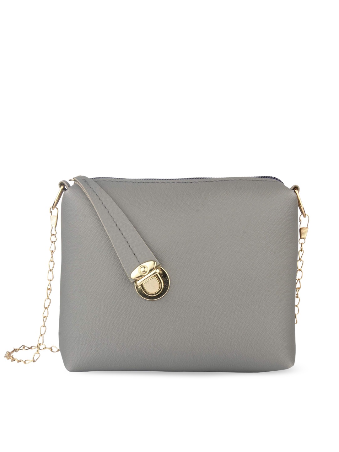 

MAMMON Women Grey Solid PU Structured Sling Bag