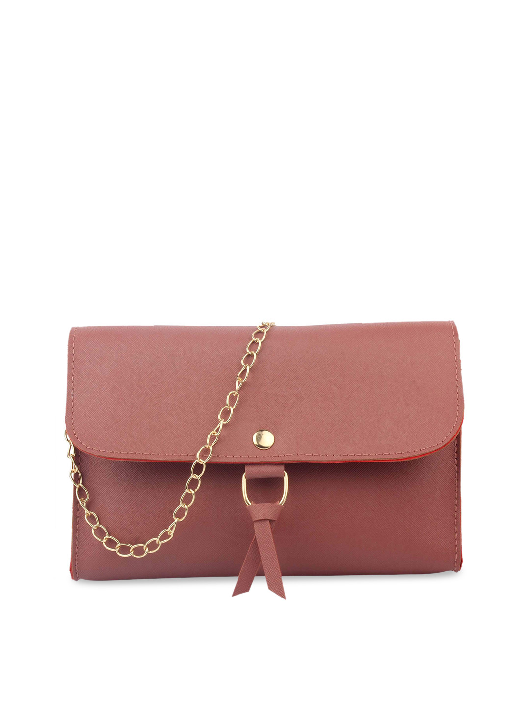 

MAMMON Pink PU Bowling Sling Bag with Tasselled