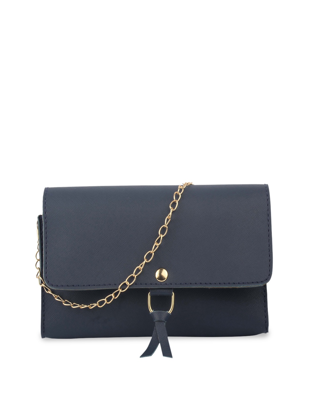 

MAMMON Blue PU Structured Sling Bag with Tasselled